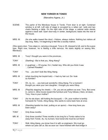 script of new yorker in tondo by marcelino agana jr script of new yorker in tondo by marcelino agana jr