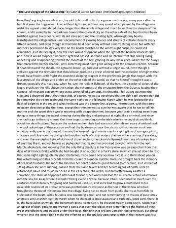 summary of the last voyage of the ghost ship by gabriel garcia It describes the story of a ghost ship that appears to a young boy philosophical explorations gabriel garcia marquez: the last voyage of the ghost ship. summary of the last voyage of the ghost ship by gabriel garcia It describes the story of a ghost ship that appears to a young boy philosophical explorations gabriel garcia marquez: the last voyage of the ghost ship.