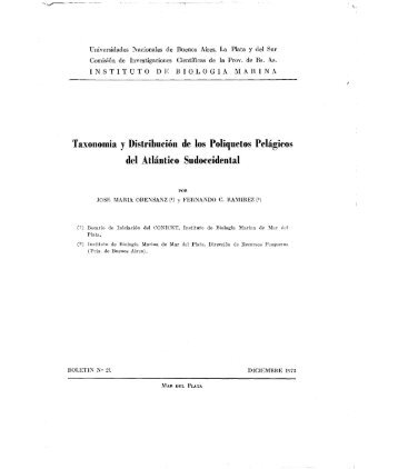 Bol.IBM 21 - Census of Marine Zooplankton