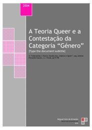 A Teoria Queer e a Contestação da Categoria “Género”