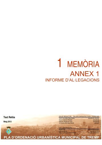 1 MEMÒRIA - Ajuntament de Tremp