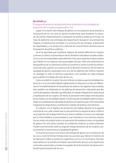 Desafíos para la igualdad de género en Argentina - Programa de ...