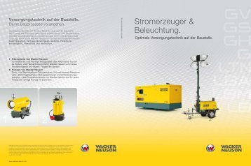 Stromerzeuger & Beleuchtung. - Wacker Neuson