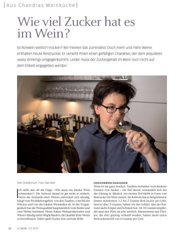 Wie viel Zucker hat es im Wein? (PDF - le menu