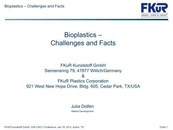 Bioplastics – Challenges and Facts - US Composting Council