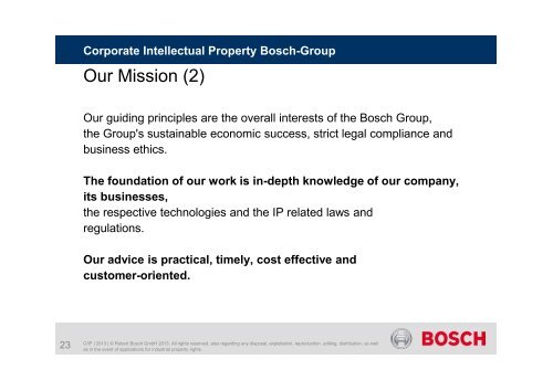 Corporate Intellectual Property Bosch Group