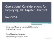 Operational Considerations for Deploying 100 Gigabit ... - nanog