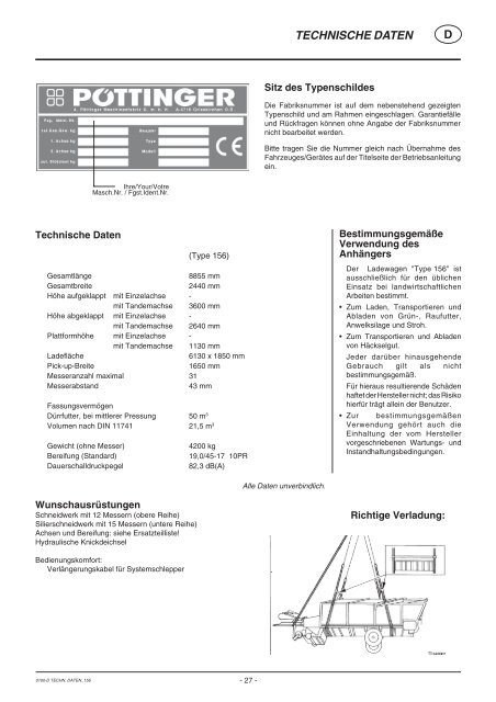 Betriebsanleitung LADEPROFI 5 G - Alois Pöttinger Maschinenfabrik ...