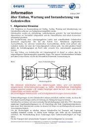 über Einbau, Wartung und Instandsetzung von Gelenkwellen 1