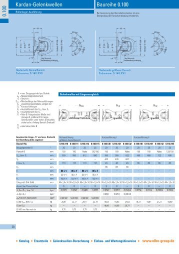 Baureihe 0.100 Kardan-Gelenkwellen 0.100 - HEL Kft