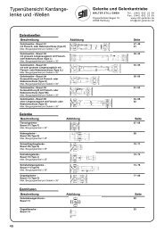 Typenübersicht Kardange- lenke und -Wellen - Walter Still GmbH