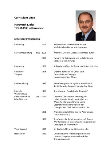 Curriculum Vitae Hartmuth Kiefer - Lukas-Krankenhaus Bünde