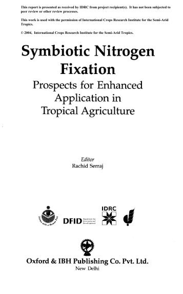 Symbiotic Nitrogen Fixation - the IDRC Digital Library