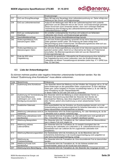 UTILMD Allgemeine Spezifikationen ( AHB ) - Bundesnetzagentur