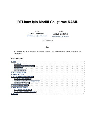 RTLinux için Modül Geli¸stirme NASIL