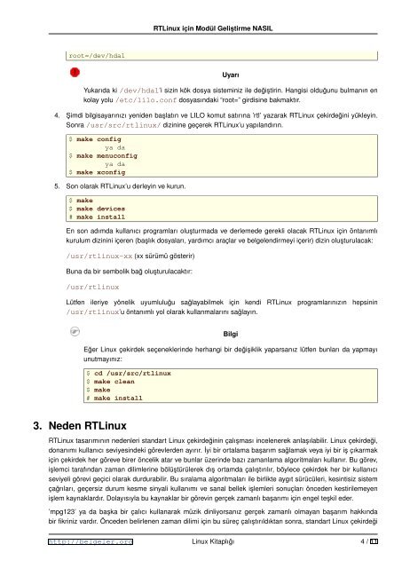 RTLinux için Modül Geli¸stirme NASIL