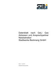 Datenblatt nach GeLi Gas Netzbetreiber - Stadtwerke Backnang ...