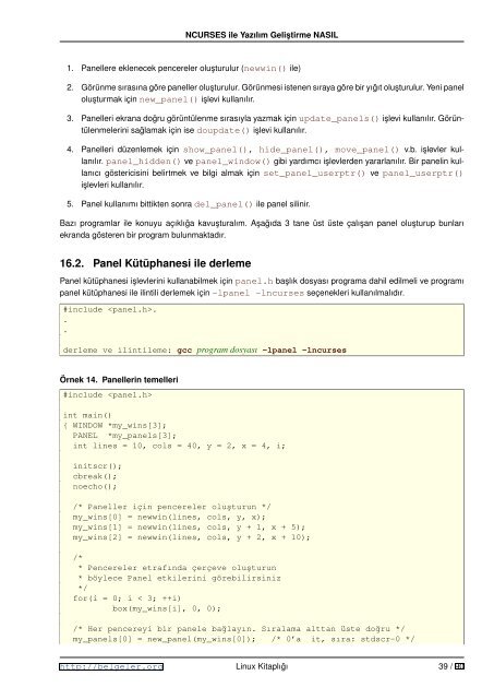 NCURSES ile YazÄ±lÄ±m GeliÂ¸stirme NASIL