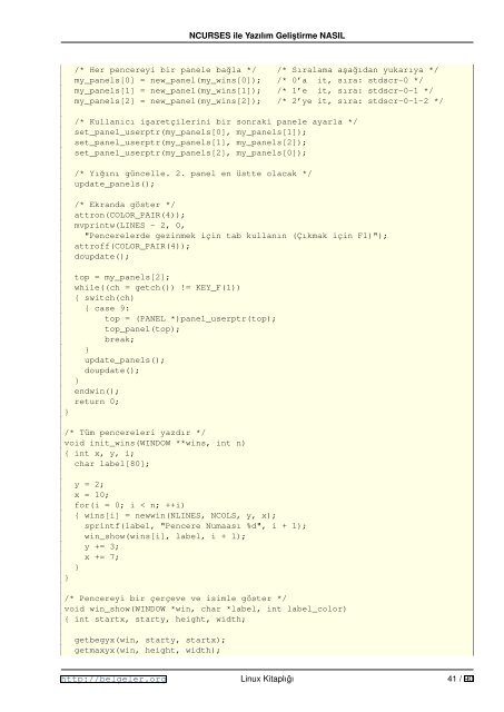 NCURSES ile YazÄ±lÄ±m GeliÂ¸stirme NASIL