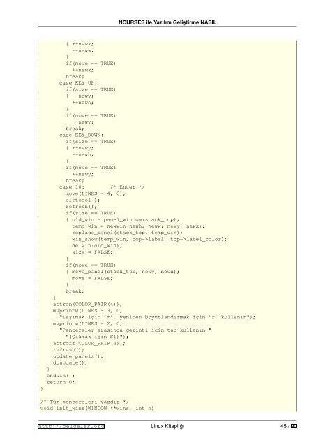 NCURSES ile YazÄ±lÄ±m GeliÂ¸stirme NASIL