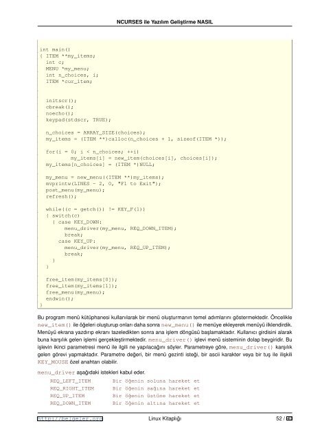 NCURSES ile YazÄ±lÄ±m GeliÂ¸stirme NASIL