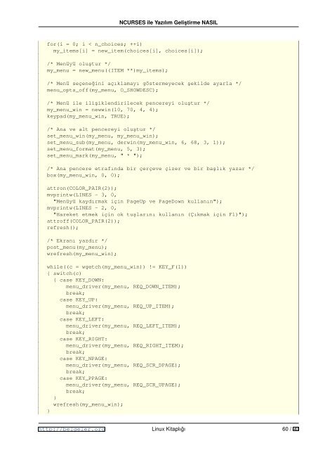 NCURSES ile YazÄ±lÄ±m GeliÂ¸stirme NASIL