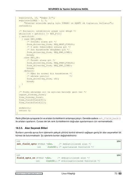 NCURSES ile YazÄ±lÄ±m GeliÂ¸stirme NASIL