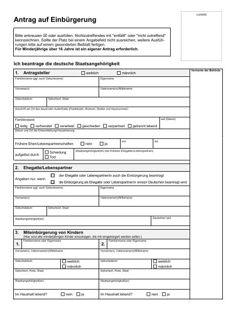 Antrag Auf Einburgerung Landkreis Limburg Weilburg