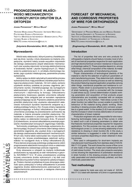 89-91 - Polskie Stowarzyszenie Biomateriałów