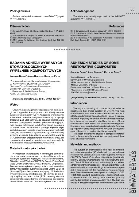 89-91 - Polskie Stowarzyszenie Biomateriałów