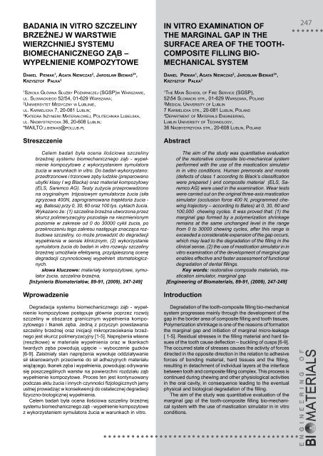 89-91 - Polskie Stowarzyszenie Biomateriałów