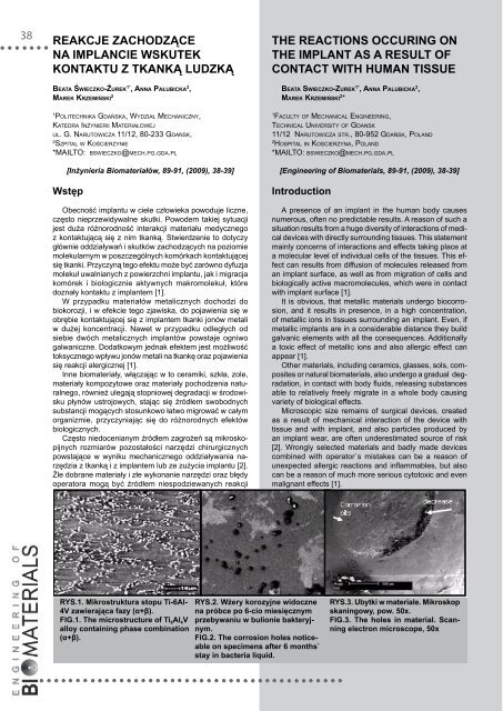 89-91 - Polskie Stowarzyszenie Biomateriałów