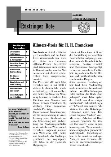 Rüstringer Bote, Ausgabe Juni 2011 (Download PDF-Datei