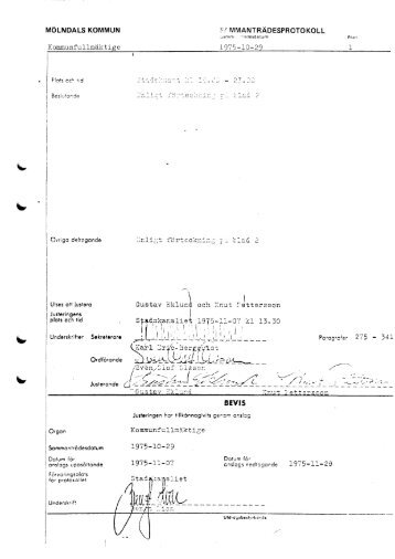 S/ MMANTRADESPROTOKOLL Stadskansliet 1975-11-07 kl 13.30