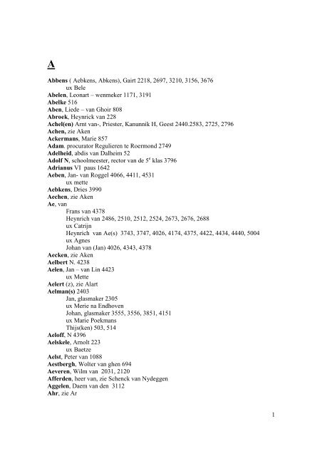 Index_a-z - Gemeente Roermond