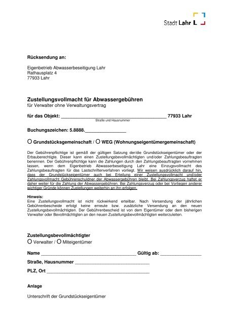 Zustellungsvollmacht ohne Verwaltervertrag (application/pdf)