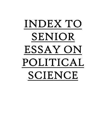 index to senior essay on political science - Addis Ababa University