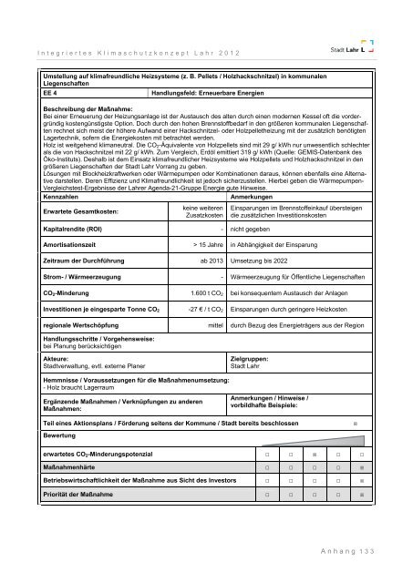 Integriertes Klimaschutzkonzept Lahr 2012 - Endbericht - Stadt Lahr