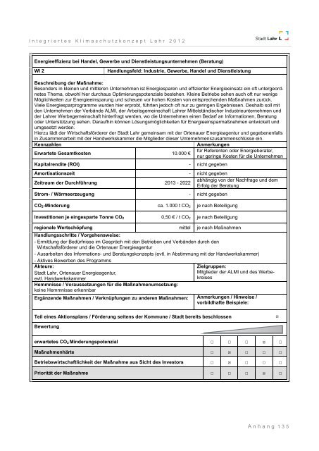 Integriertes Klimaschutzkonzept Lahr 2012 - Endbericht - Stadt Lahr