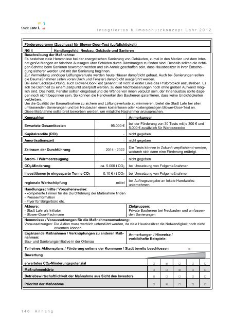 Integriertes Klimaschutzkonzept Lahr 2012 - Endbericht - Stadt Lahr