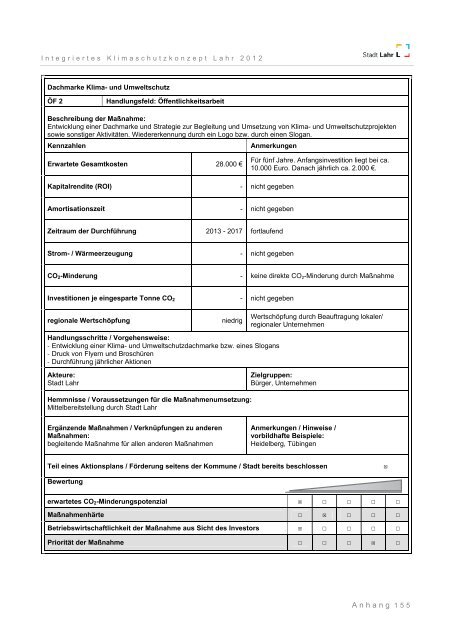 Integriertes Klimaschutzkonzept Lahr 2012 - Endbericht - Stadt Lahr