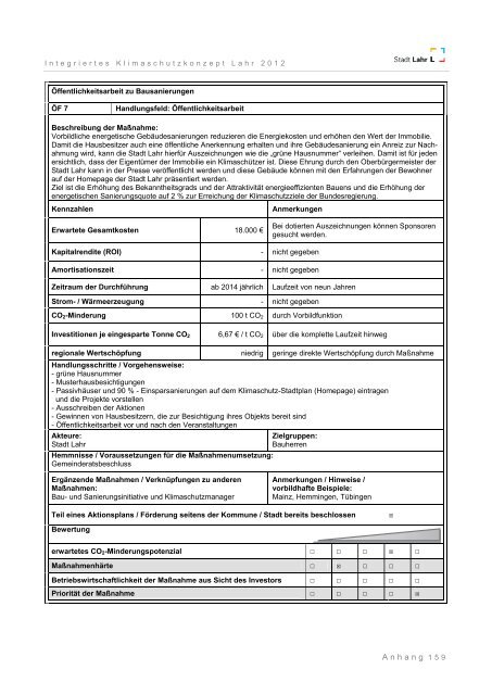 Integriertes Klimaschutzkonzept Lahr 2012 - Endbericht - Stadt Lahr