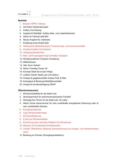 Integriertes Klimaschutzkonzept Lahr 2012 - Endbericht - Stadt Lahr