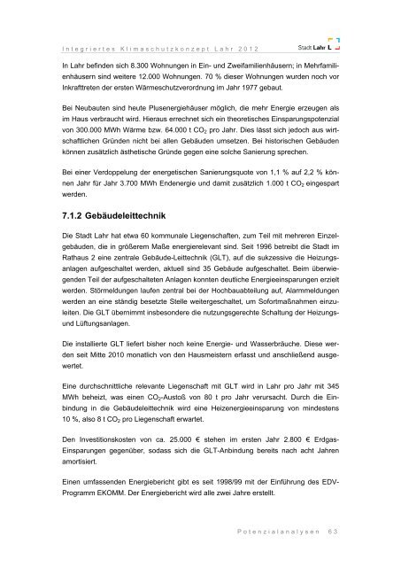 Integriertes Klimaschutzkonzept Lahr 2012 - Endbericht - Stadt Lahr