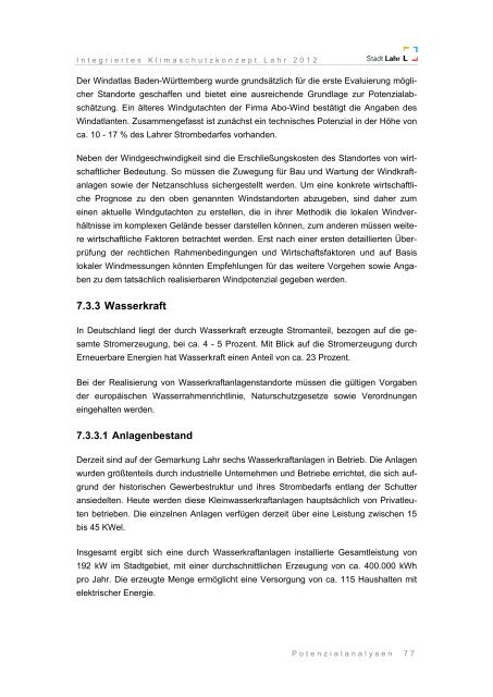 Integriertes Klimaschutzkonzept Lahr 2012 - Endbericht - Stadt Lahr
