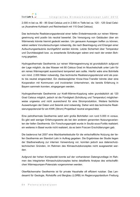 Integriertes Klimaschutzkonzept Lahr 2012 - Endbericht - Stadt Lahr