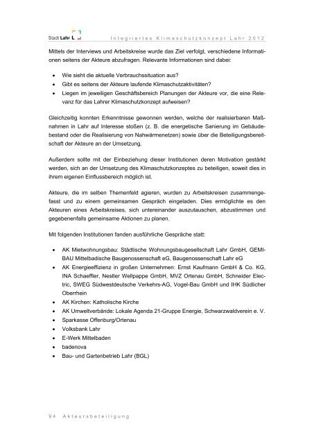 Integriertes Klimaschutzkonzept Lahr 2012 - Endbericht - Stadt Lahr