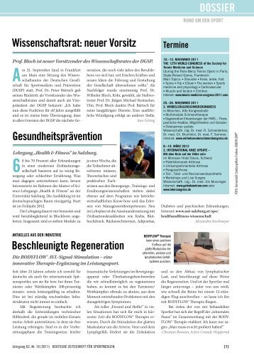 Wissenschaftsrat: neuer Vorsitz; Gesundheitsprävention - Deutsche ...
