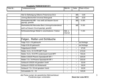 UNIMOG LITERATUR - bei SCHMIDT Restauration & Service