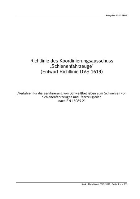 Richtlinie des Koordinierungsausschuss ... - SLV Duisburg